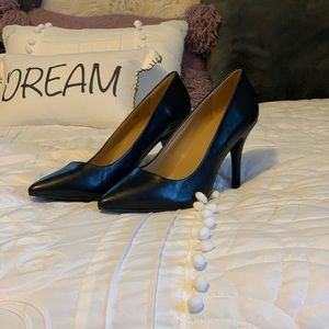Black Leather Pumps